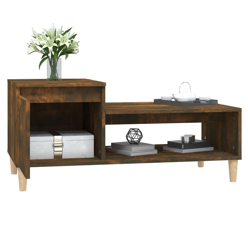Table basse Chêne fumé 100x50x45 cm Bois d'ingénierie - XIOS