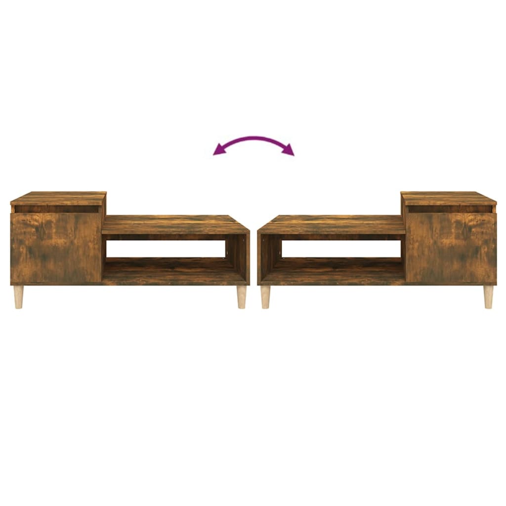 Table basse Chêne fumé 100x50x45 cm Bois d'ingénierie - XIOS