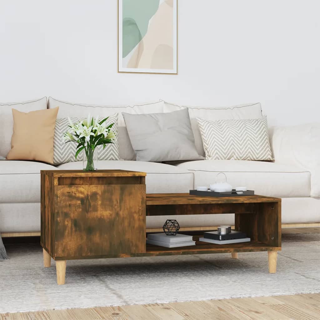 Table basse Chêne fumé 100x50x45 cm Bois d'ingénierie - XIOS