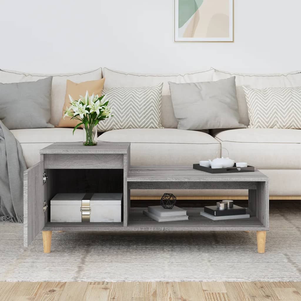 Table basse Sonoma gris 100x50x45 cm Bois d'ingénierie - XIOS