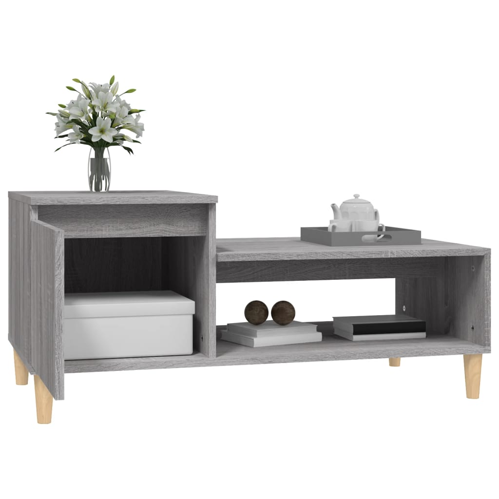 Table basse Sonoma gris 100x50x45 cm Bois d'ingénierie - XIOS