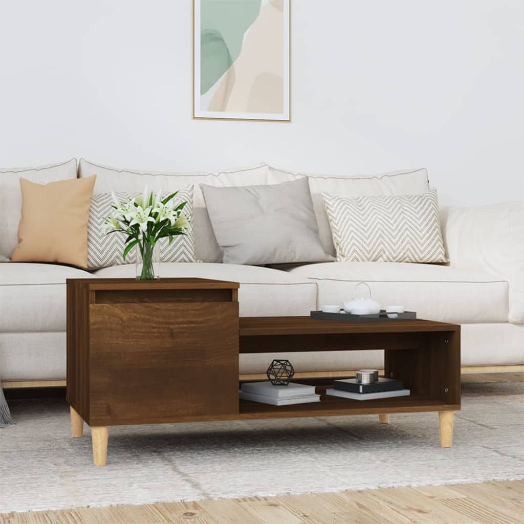 Table basse Chêne marron 100x50x45 cm Bois d'ingénierie Tables basses vidaXL