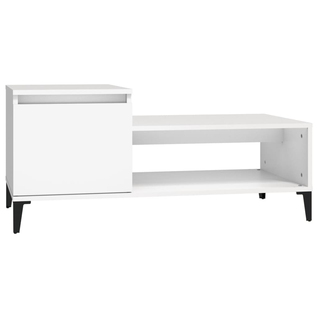 Table basse Blanc 100x50x45 cm Bois d'ingénierie - XIOS