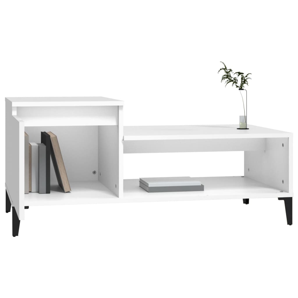 Table basse Blanc 100x50x45 cm Bois d'ingénierie - XIOS