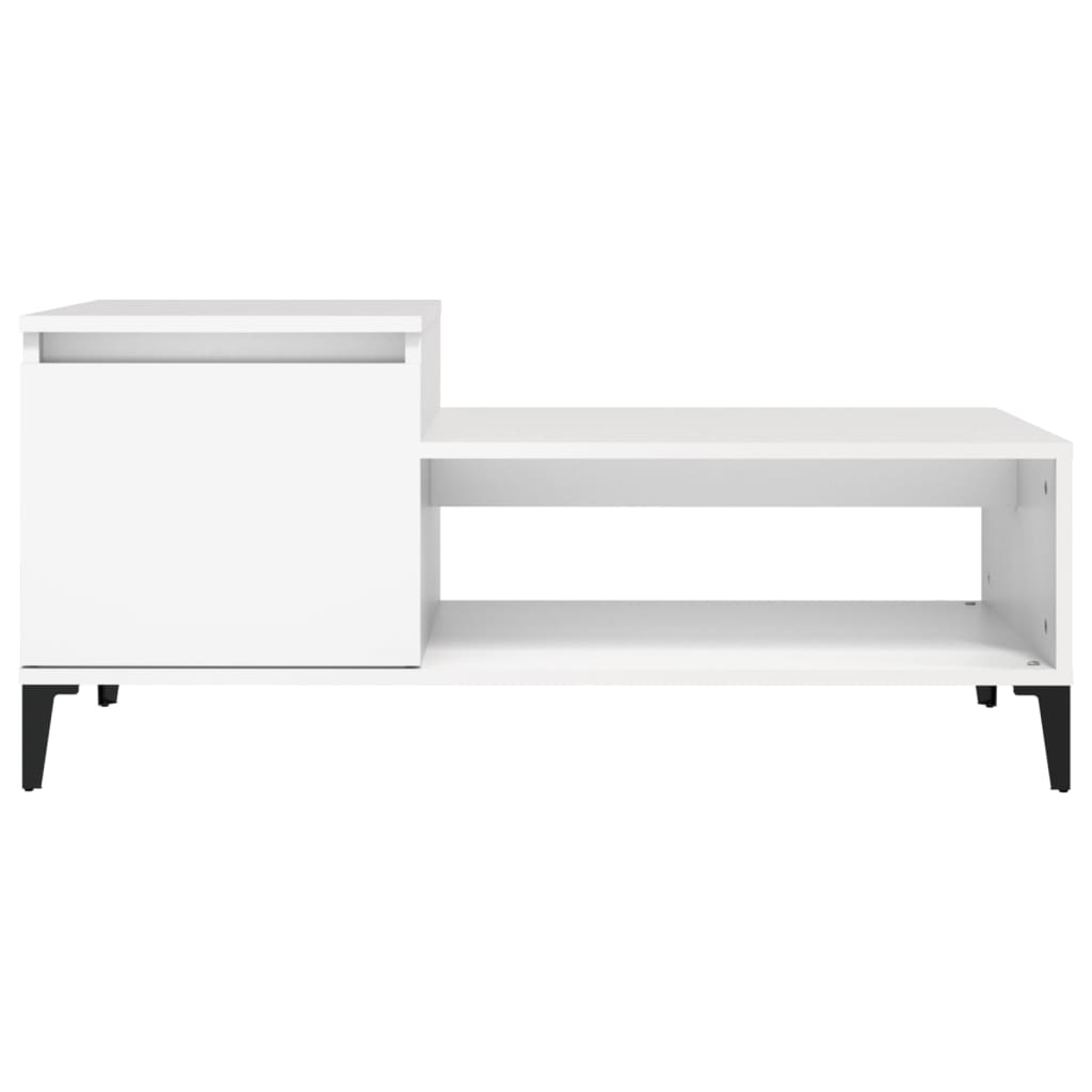 Table basse Blanc 100x50x45 cm Bois d'ingénierie - XIOS