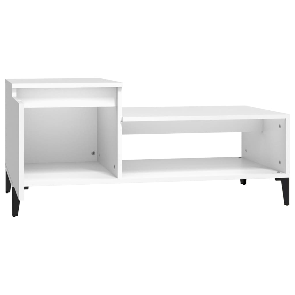 Table basse Blanc 100x50x45 cm Bois d'ingénierie - XIOS
