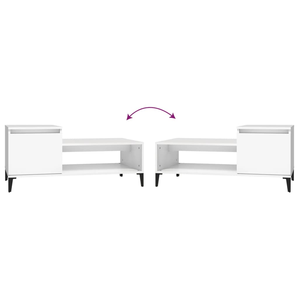 Table basse Blanc 100x50x45 cm Bois d'ingénierie - XIOS