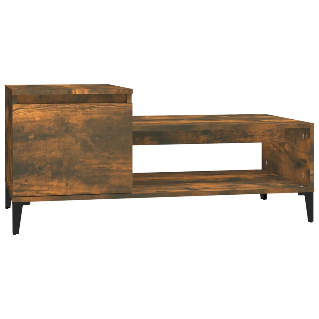 Table basse Chêne fumé 100x50x45 cm Bois d'ingénierie - XIOS