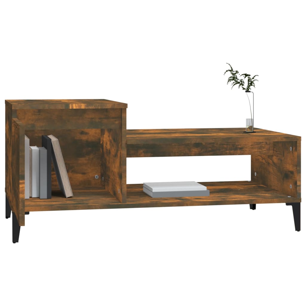 Table basse Chêne fumé 100x50x45 cm Bois d'ingénierie - XIOS