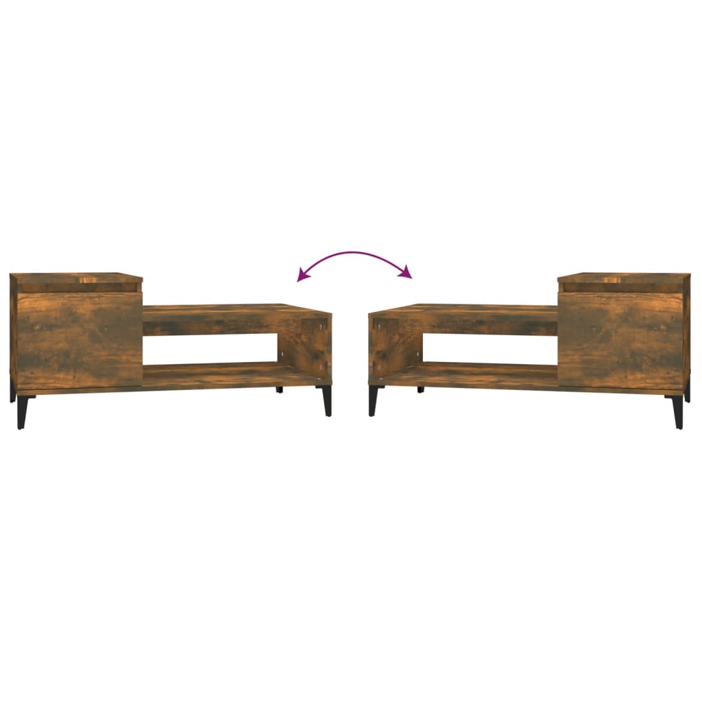Table basse Chêne fumé 100x50x45 cm Bois d'ingénierie - XIOS