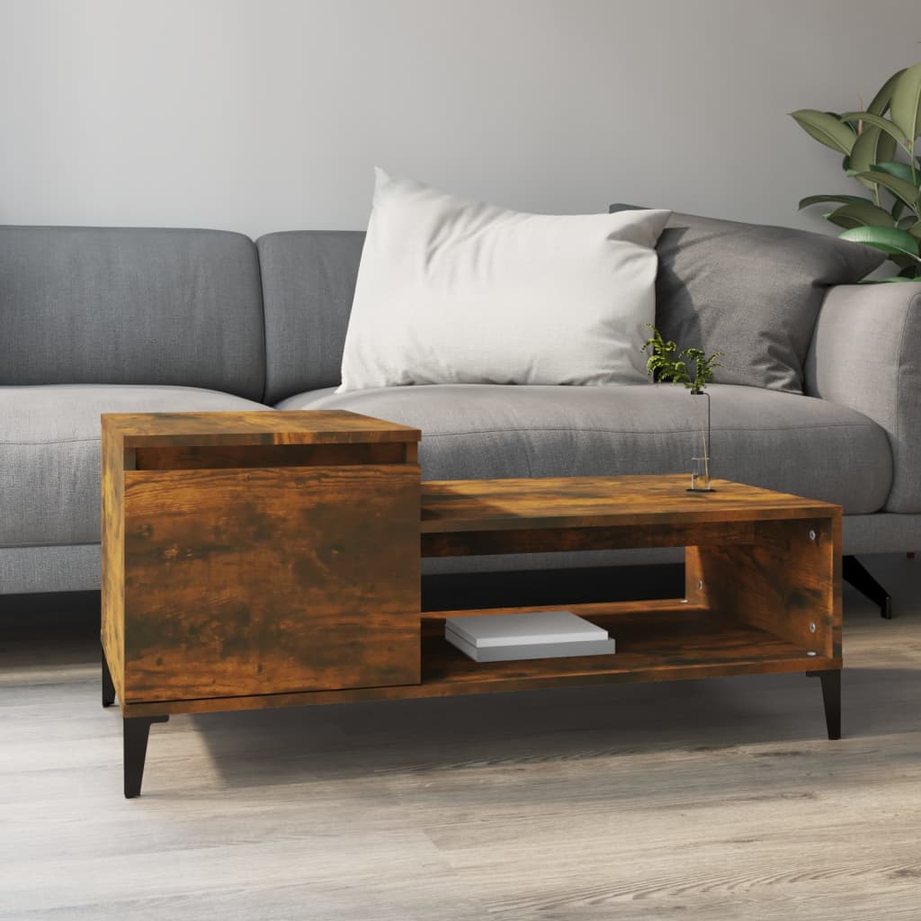 Table basse Chêne fumé 100x50x45 cm Bois d'ingénierie - XIOS
