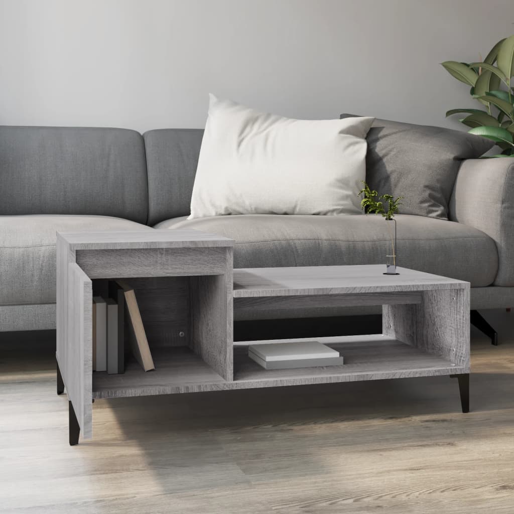 Table basse Sonoma gris 100x50x45 cm Bois d'ingénierie - XIOS