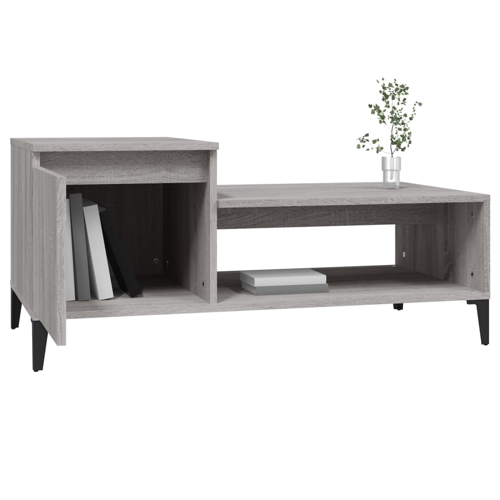 Table basse Sonoma gris 100x50x45 cm Bois d'ingénierie - XIOS