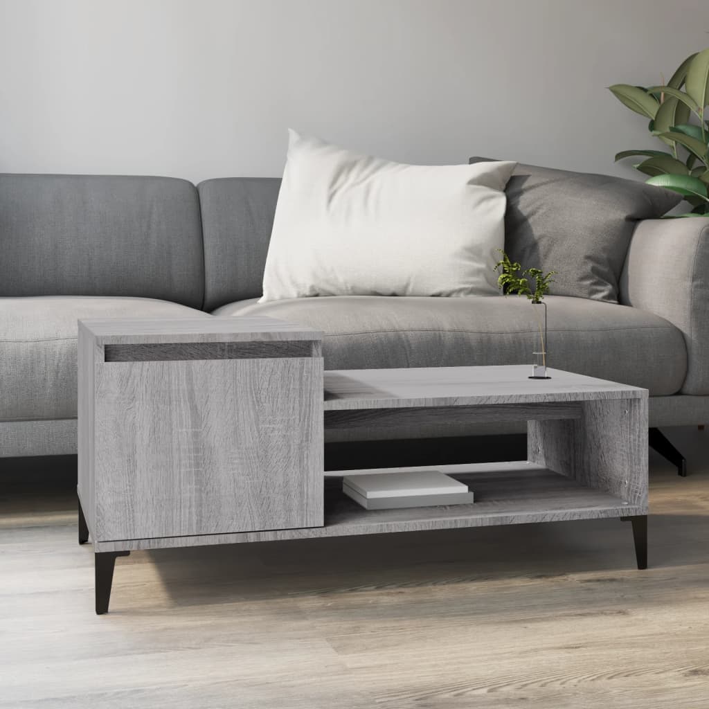 Table basse Sonoma gris 100x50x45 cm Bois d'ingénierie - XIOS
