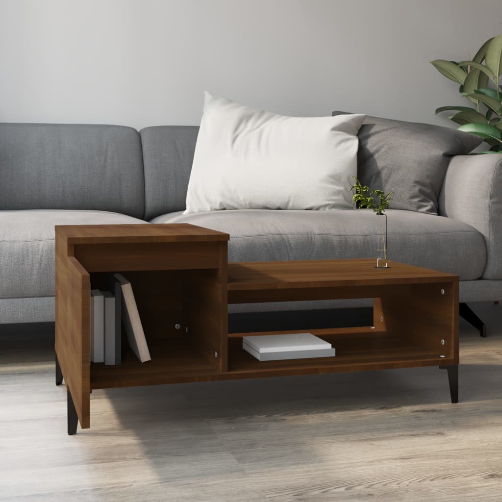 Table basse Chêne marron 100x50x45 cm Bois d'ingénierie - XIOS