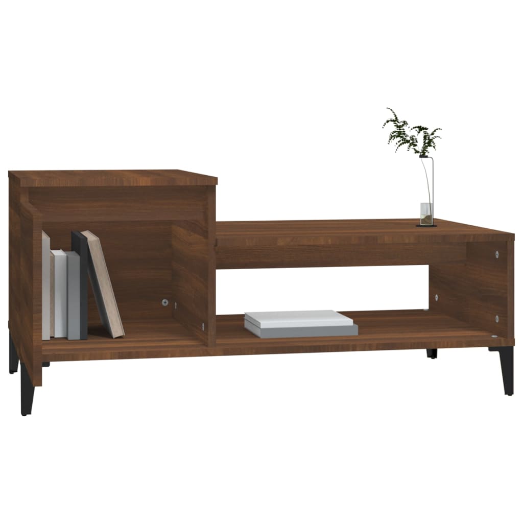 Table basse Chêne marron 100x50x45 cm Bois d'ingénierie - XIOS