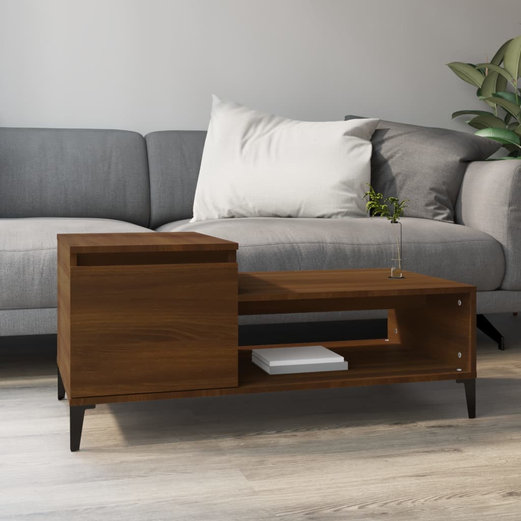 Table basse Chêne marron 100x50x45 cm Bois d'ingénierie - XIOS