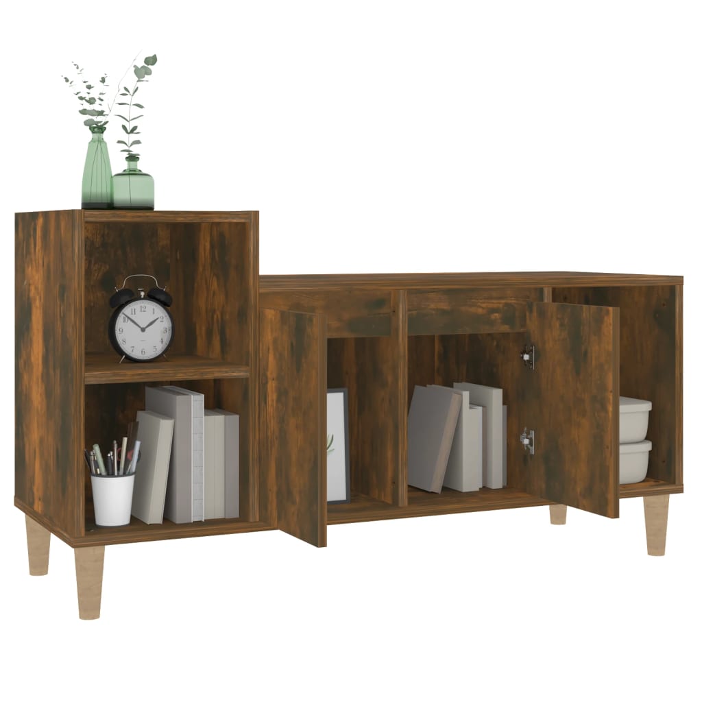 Meuble TV Chêne fumé 100x35x55 cm Bois d'ingénierie - XIOS