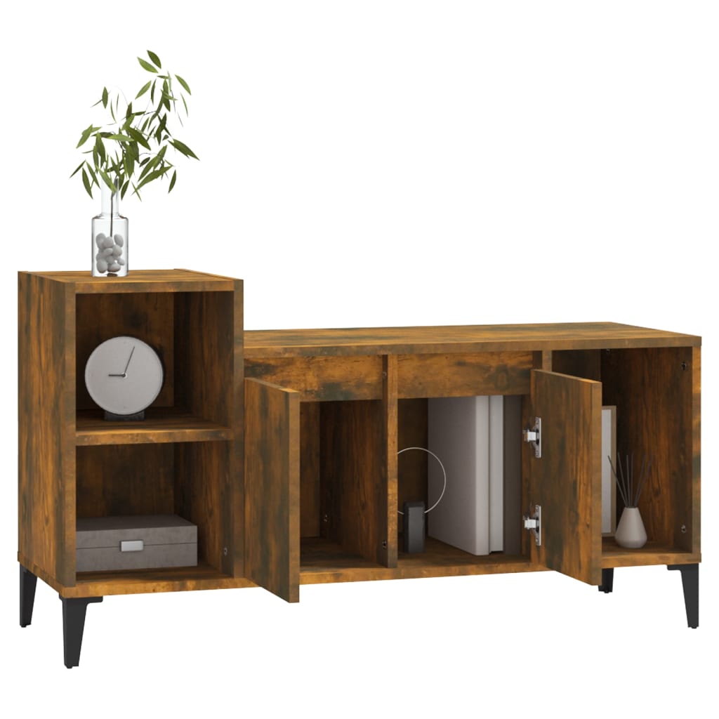Meuble TV Chêne fumé 100x35x55 cm Bois d'ingénierie - XIOS