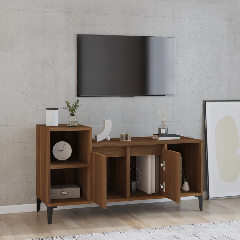 Meuble TV Chêne marron 100x35x55 cm Bois d'ingénierie - XIOS
