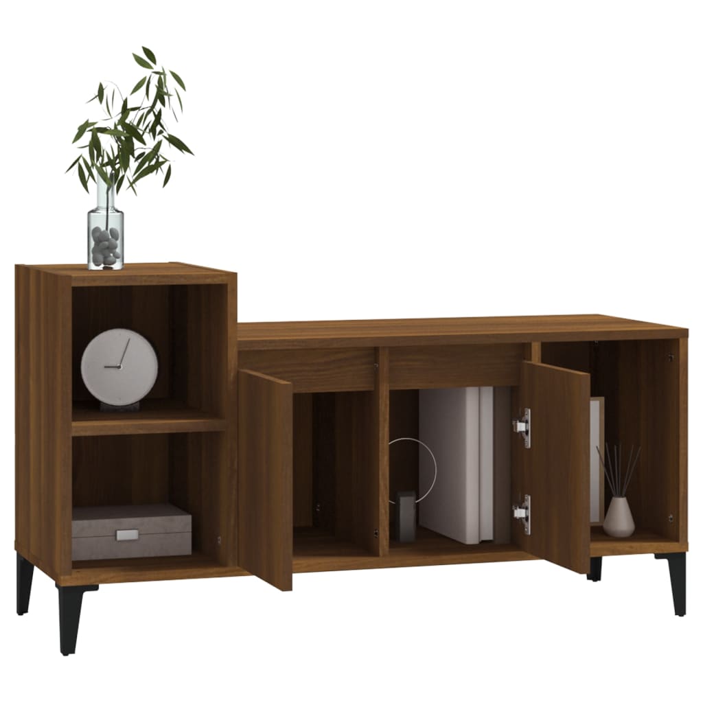 Meuble TV Chêne marron 100x35x55 cm Bois d'ingénierie - XIOS