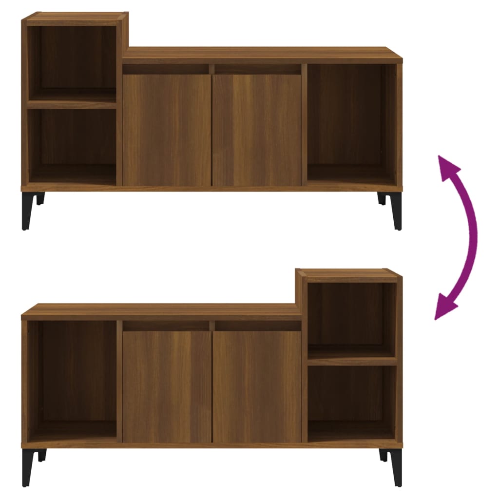 Meuble TV Chêne marron 100x35x55 cm Bois d'ingénierie - XIOS