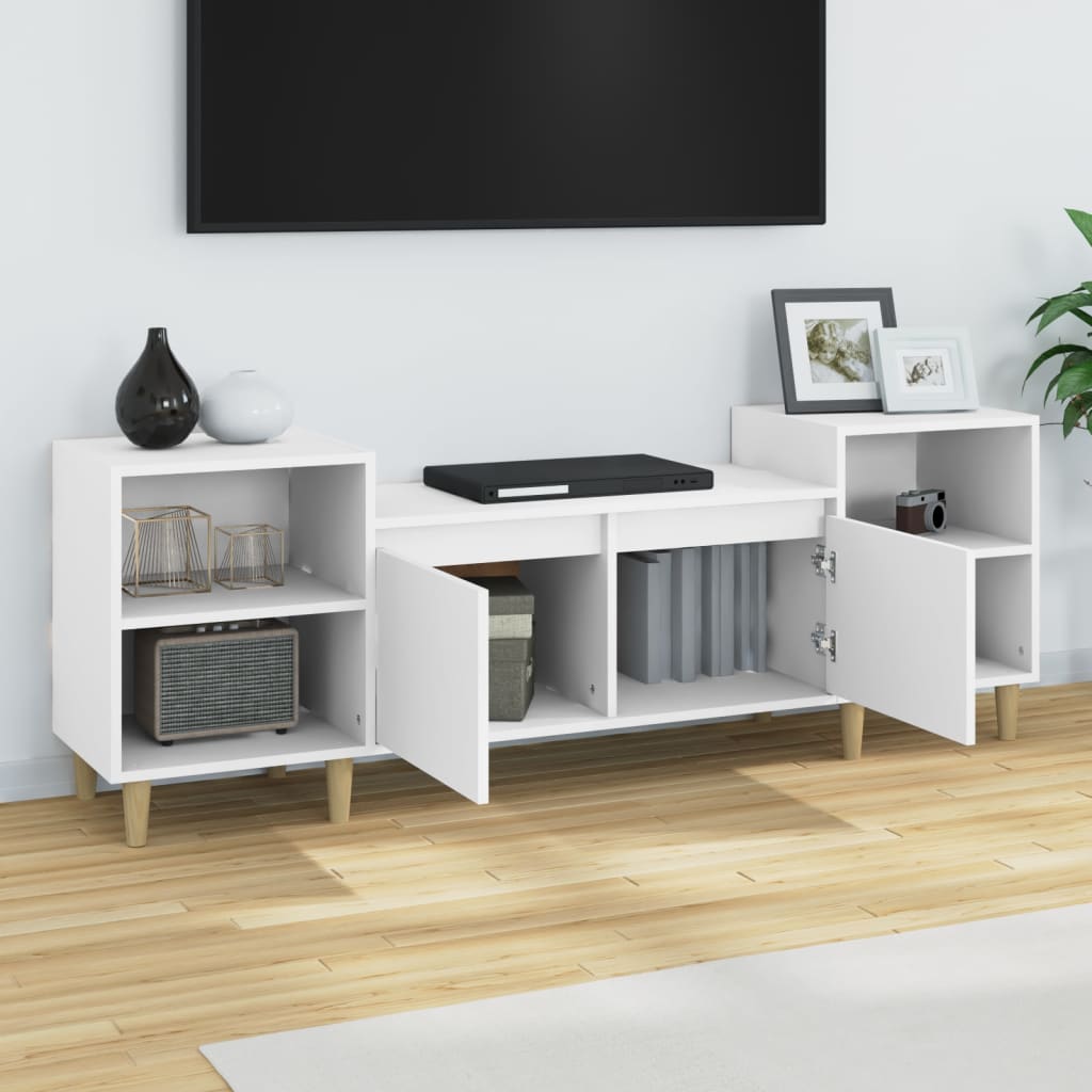 Meuble TV Blanc 160x35x55 cm Bois d'ingénierie - XIOS
