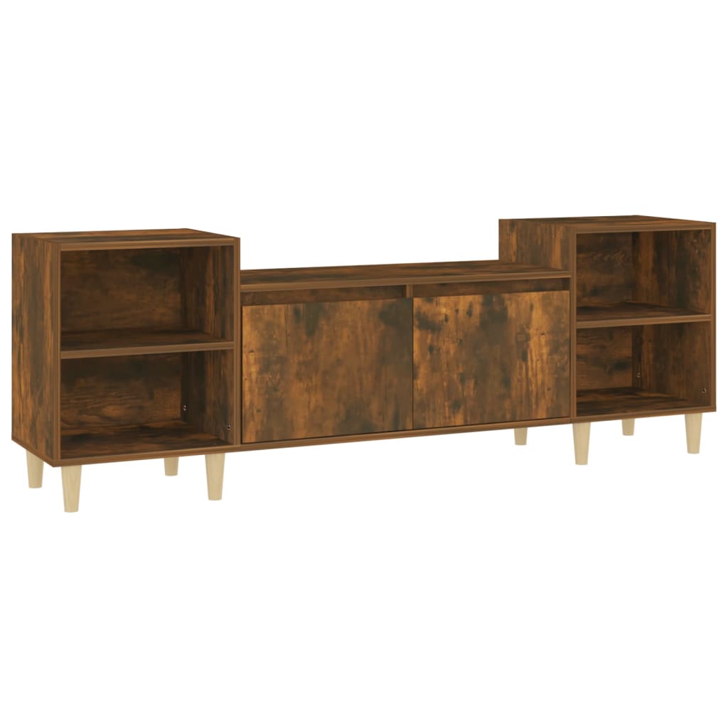 Meuble TV Chêne fumé 160x35x55 cm Bois d'ingénierie - XIOS