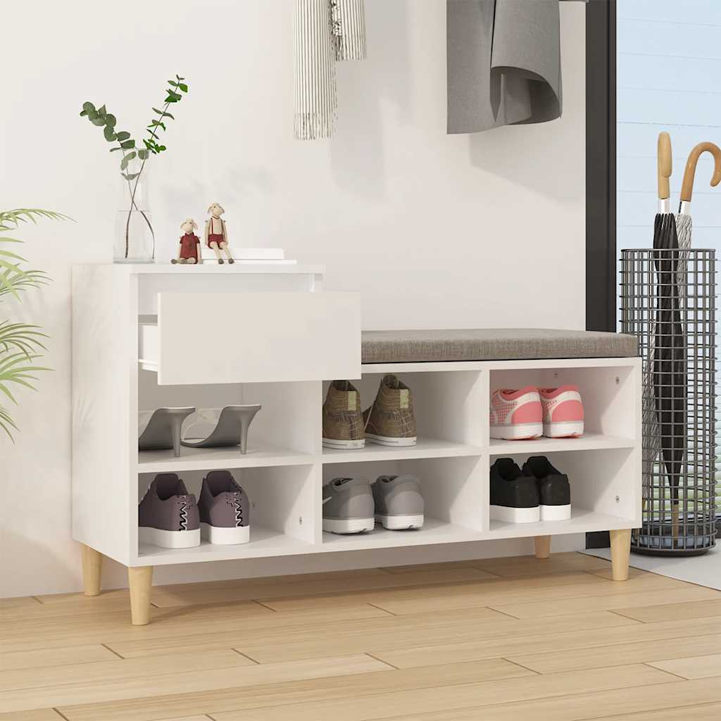 Armoire à chaussures Blanc 102x36x60 cm Bois d'ingénierie - XIOS
