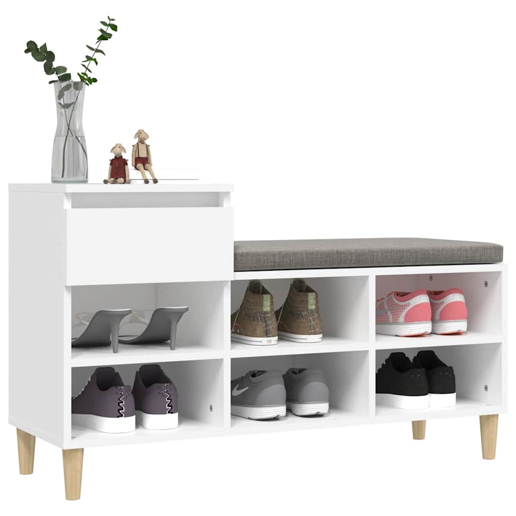 Armoire à chaussures Blanc 102x36x60 cm Bois d'ingénierie - XIOS