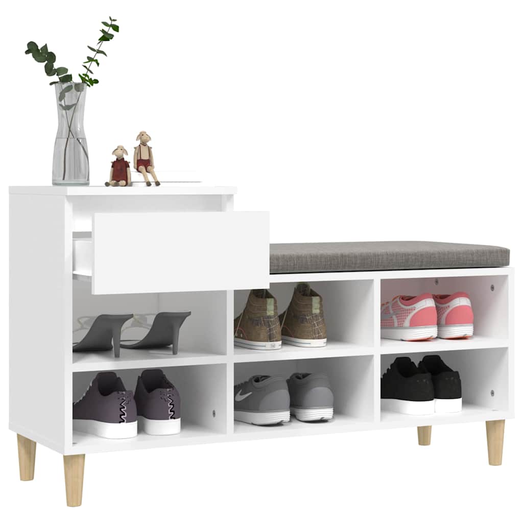 Armoire à chaussures Blanc 102x36x60 cm Bois d'ingénierie - XIOS