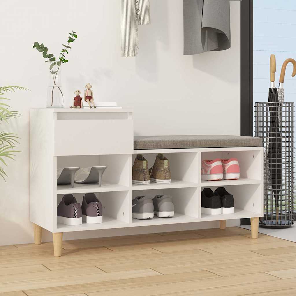 Armoire à chaussures Blanc 102x36x60 cm Bois d'ingénierie - XIOS