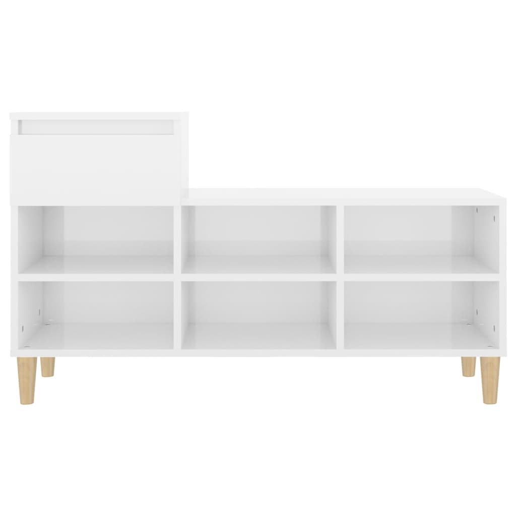 Armoire à chaussure Blanc brillant 102x36x60 cm Bois ingénierie - XIOS