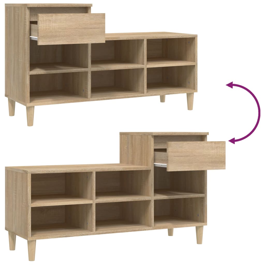 Armoire à chaussures Chêne sonoma 102x36x60cm Bois d'ingénierie - XIOS