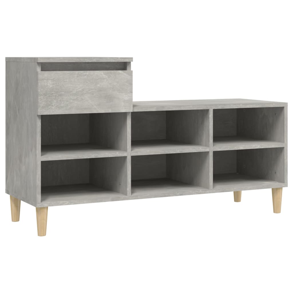 Armoire à chaussures Gris béton 102x36x60 cm Bois d'ingénierie - XIOS