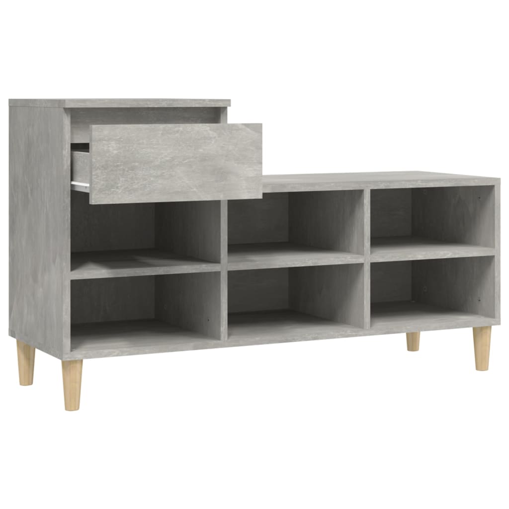Armoire à chaussures Gris béton 102x36x60 cm Bois d'ingénierie - XIOS