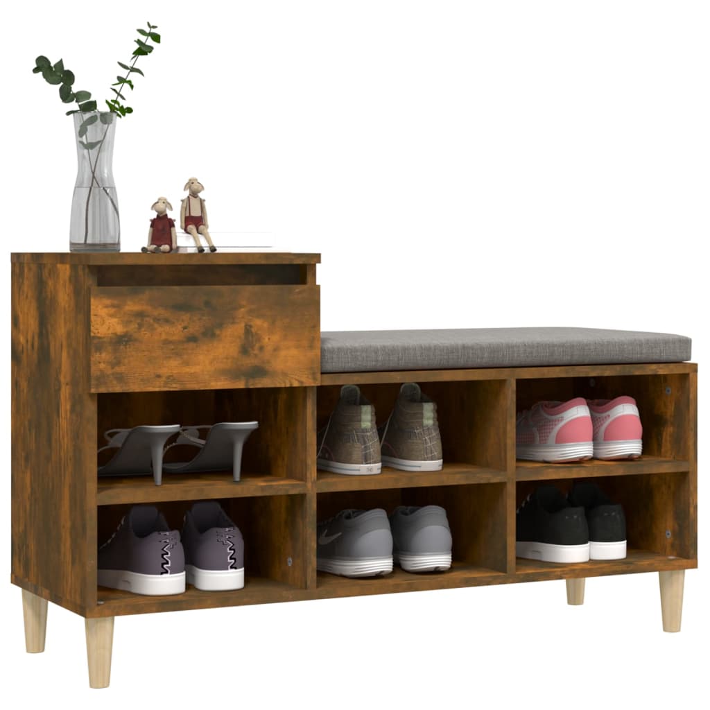 Armoire à chaussures Chêne fumé 102x36x60 cm Bois d'ingénierie - XIOS