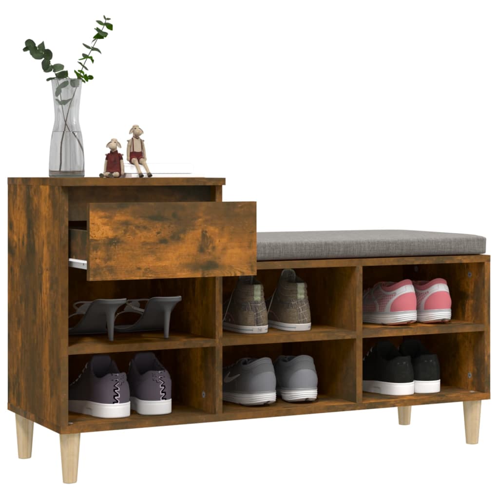 Armoire à chaussures Chêne fumé 102x36x60 cm Bois d'ingénierie - XIOS