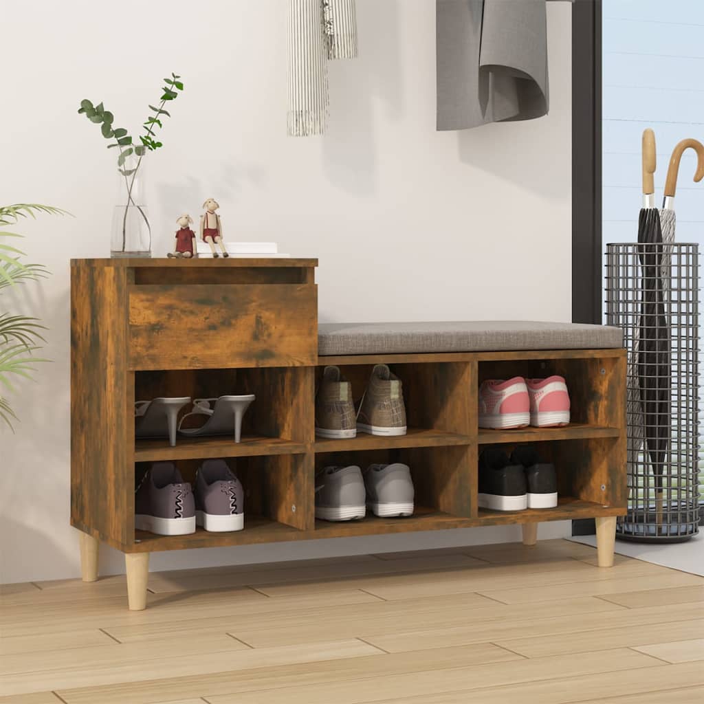 Armoire à chaussures Chêne fumé 102x36x60 cm Bois d'ingénierie - XIOS
