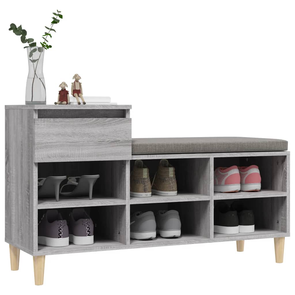 Armoire à chaussures Sonoma gris 102x36x60 cm Bois d'ingénierie - XIOS