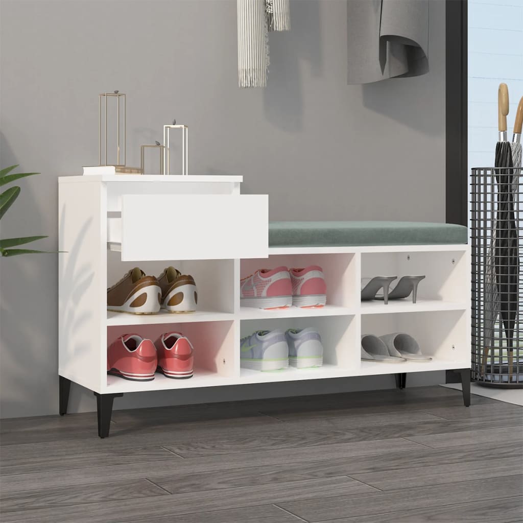 Armoire à chaussures Blanc 102x36x60 cm Bois d'ingénierie - XIOS