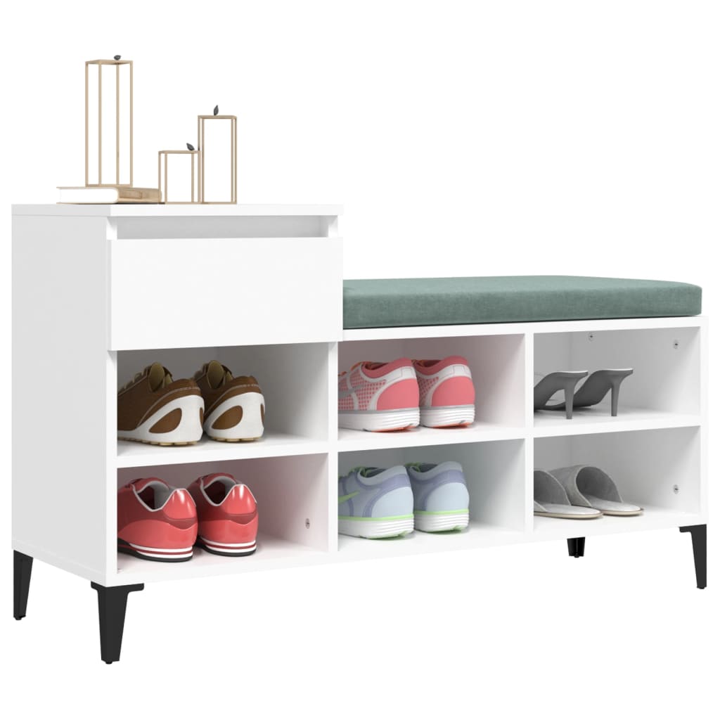 Armoire à chaussures Blanc 102x36x60 cm Bois d'ingénierie - XIOS