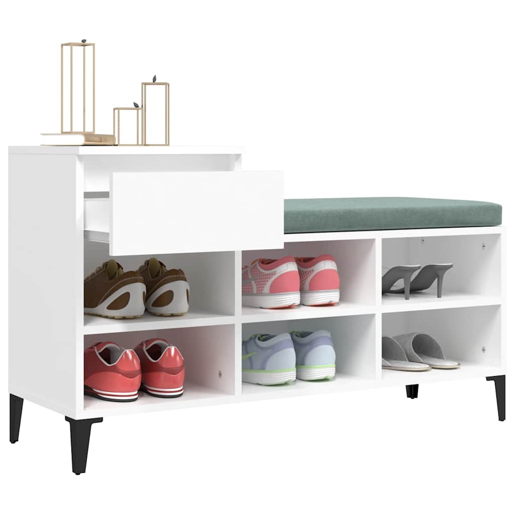 Armoire à chaussures Blanc 102x36x60 cm Bois d'ingénierie - XIOS