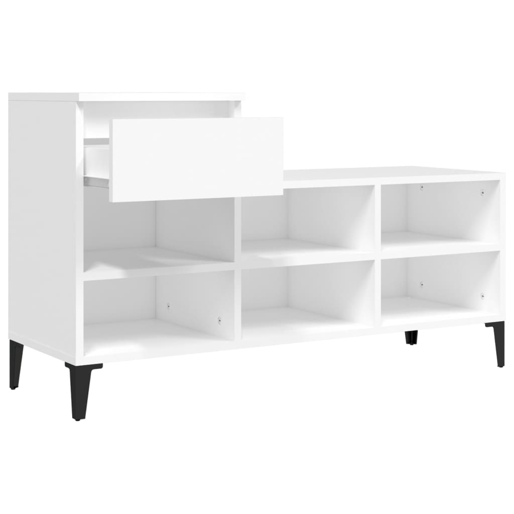 Armoire à chaussures Blanc 102x36x60 cm Bois d'ingénierie - XIOS