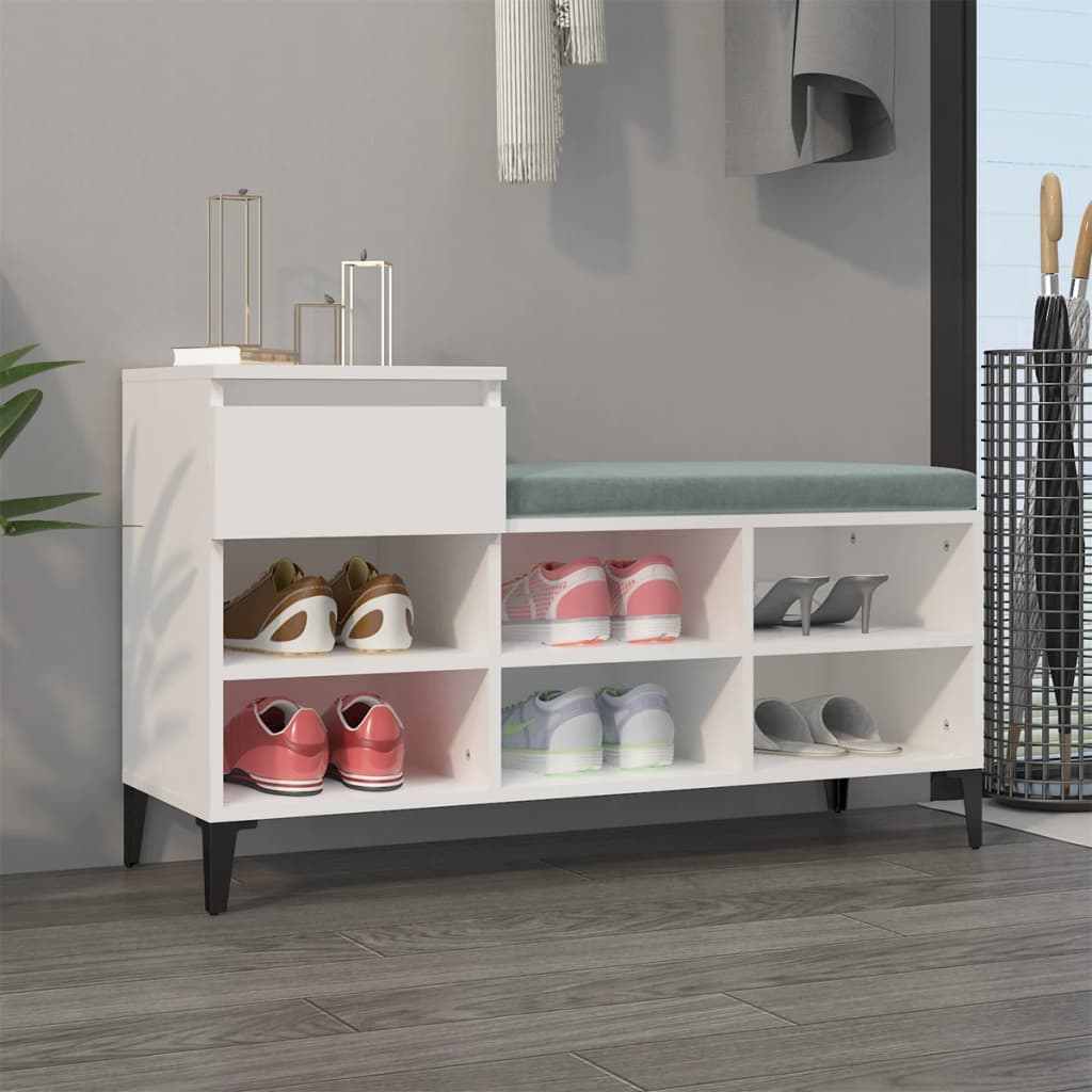 Armoire à chaussures Blanc 102x36x60 cm Bois d'ingénierie - XIOS