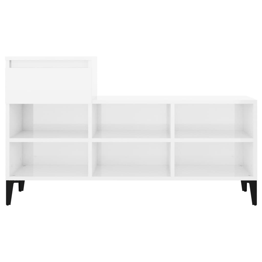 Armoire à chaussure Blanc brillant 102x36x60 cm Bois ingénierie - XIOS