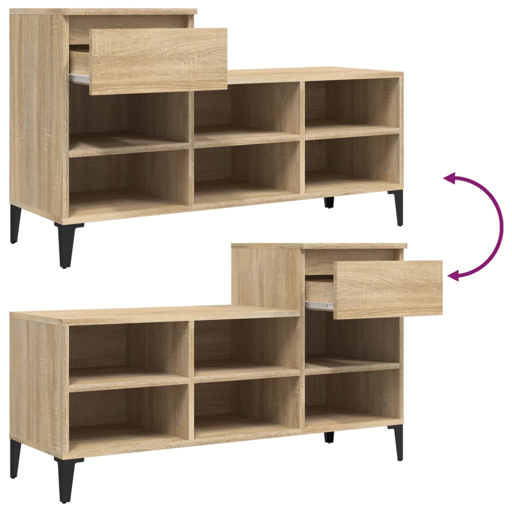 Armoire à chaussures Chêne sonoma 102x36x60cm Bois d'ingénierie - XIOS