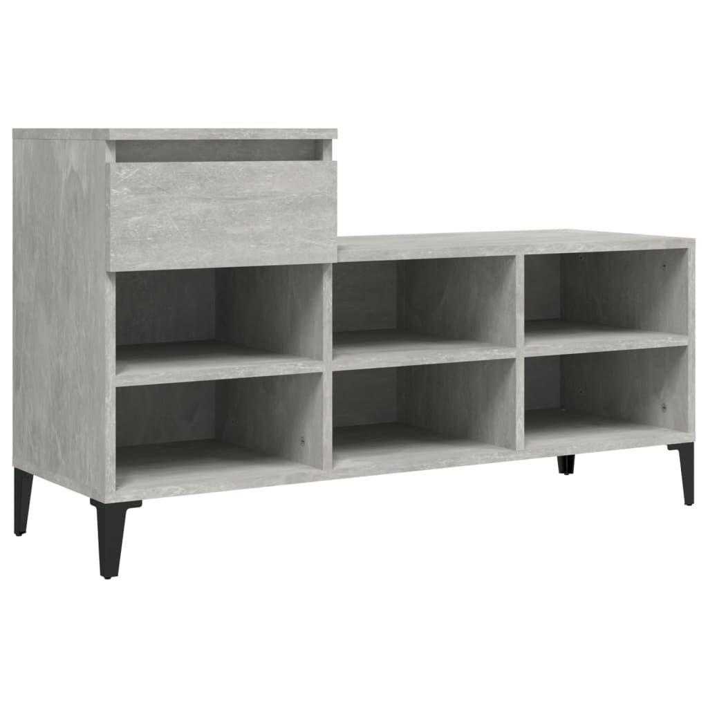 Armoire à chaussures Gris béton 102x36x60 cm Bois d'ingénierie - XIOS