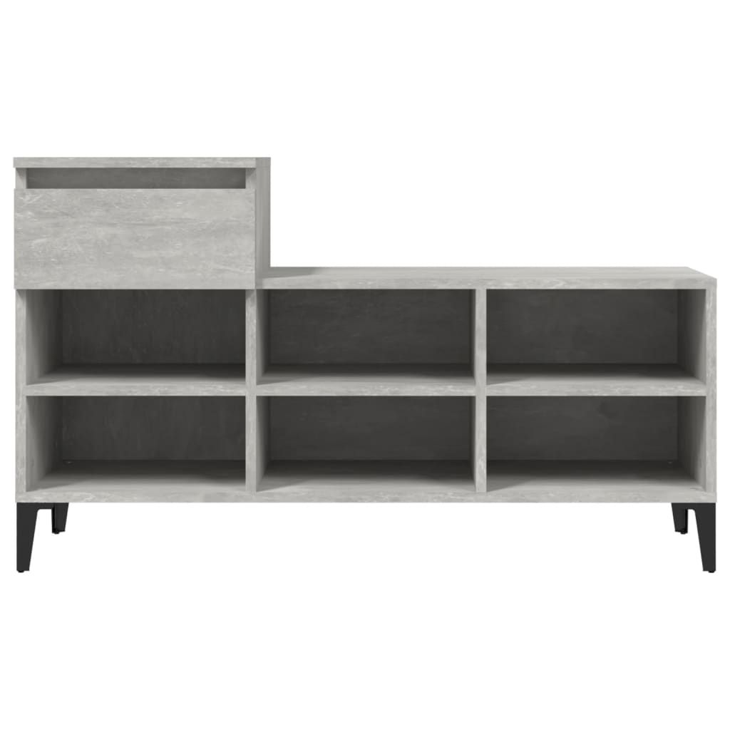Armoire à chaussures Gris béton 102x36x60 cm Bois d'ingénierie - XIOS
