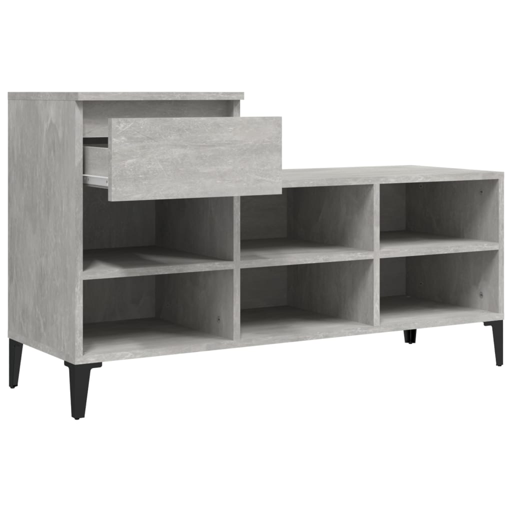 Armoire à chaussures Gris béton 102x36x60 cm Bois d'ingénierie - XIOS